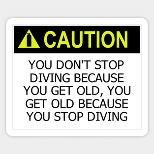 Caution diving Sticker